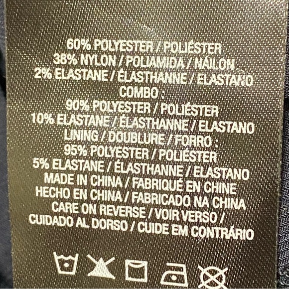 T Tahari Blue Metallic Lace Velvet Dress Sheath Boat Neck Size Medium - Picture 7 of 8